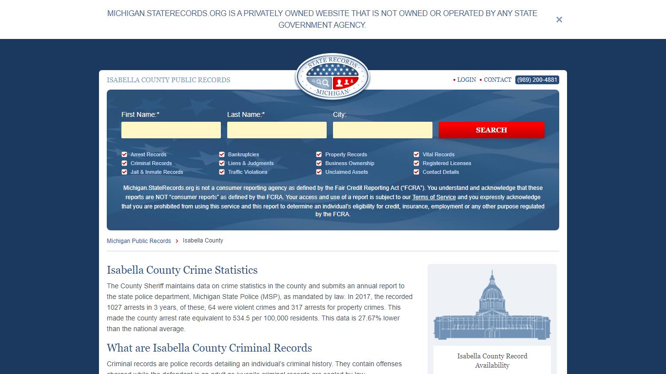 Isabella County Arrest, Court, and Public Records | StateRecords.org